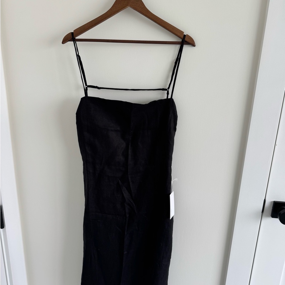 Reformation Linen Levona Dress Black Size 12 - NWT